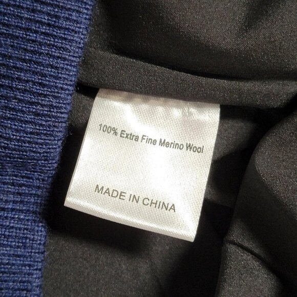 Turtleson Sweater Mens Small Navy Blue Lined Merino 1/4 Zip Marine Lawn MFI4S02 - Picture 11 of 16